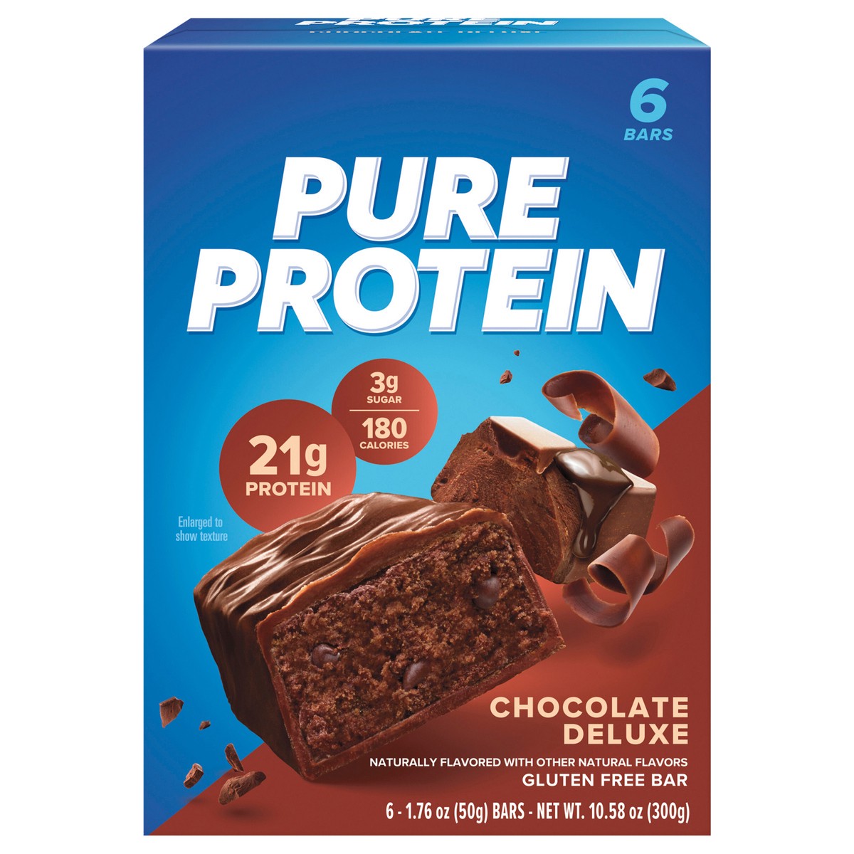 slide 1 of 9, Pure Protein Bars, Chocolate Deluxe, 21 g Protein, 1.76 oz, 6 ct, 6 ct