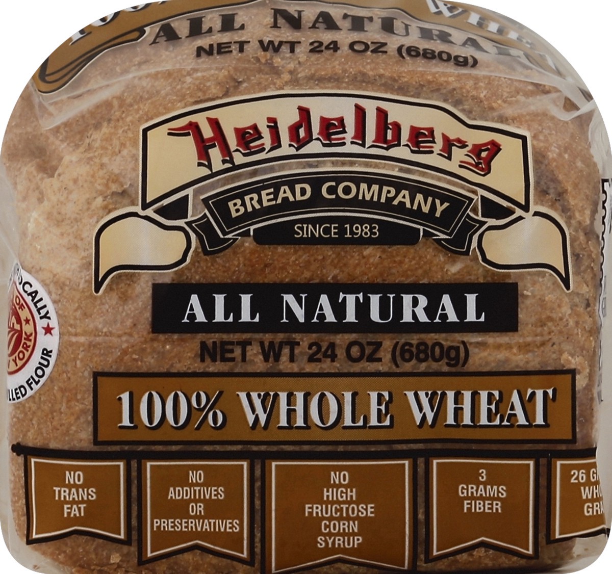 slide 2 of 5, Heidelberg 100% Whole Wheat Bread 20 oz, 20 oz