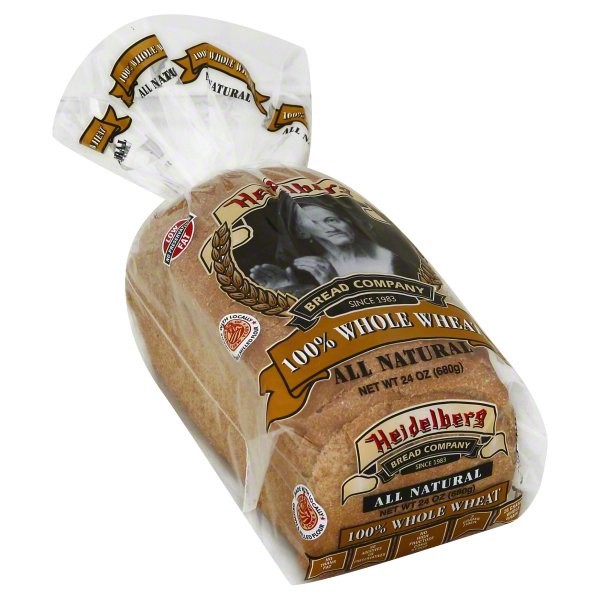 slide 1 of 1, Heidelberg Bread 100% Whole Wheat, 24 oz