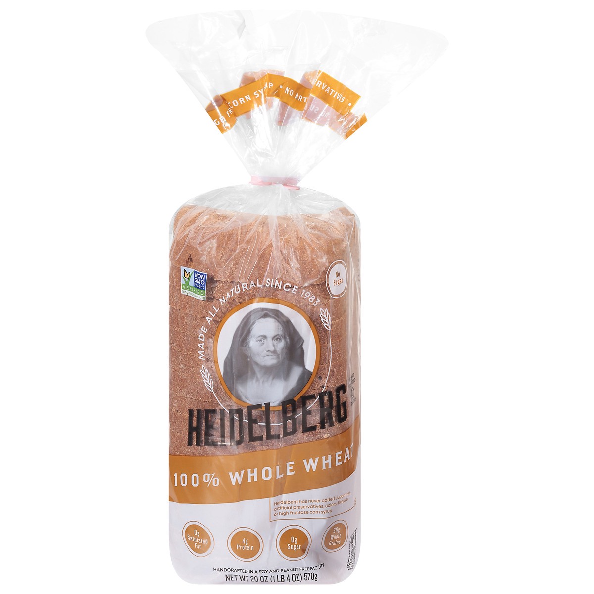 slide 1 of 5, Heidelberg 100% Whole Wheat Bread 20 oz, 20 oz