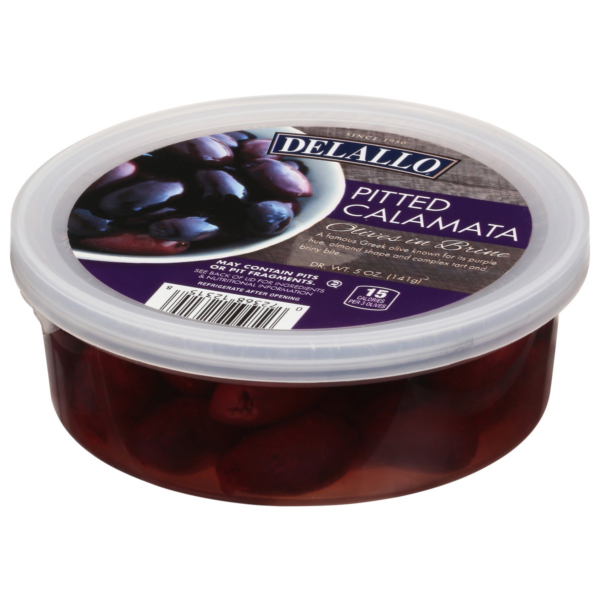 slide 5 of 9, DeLallo Pitted Calamata Olive Cup In Brine, 5 oz