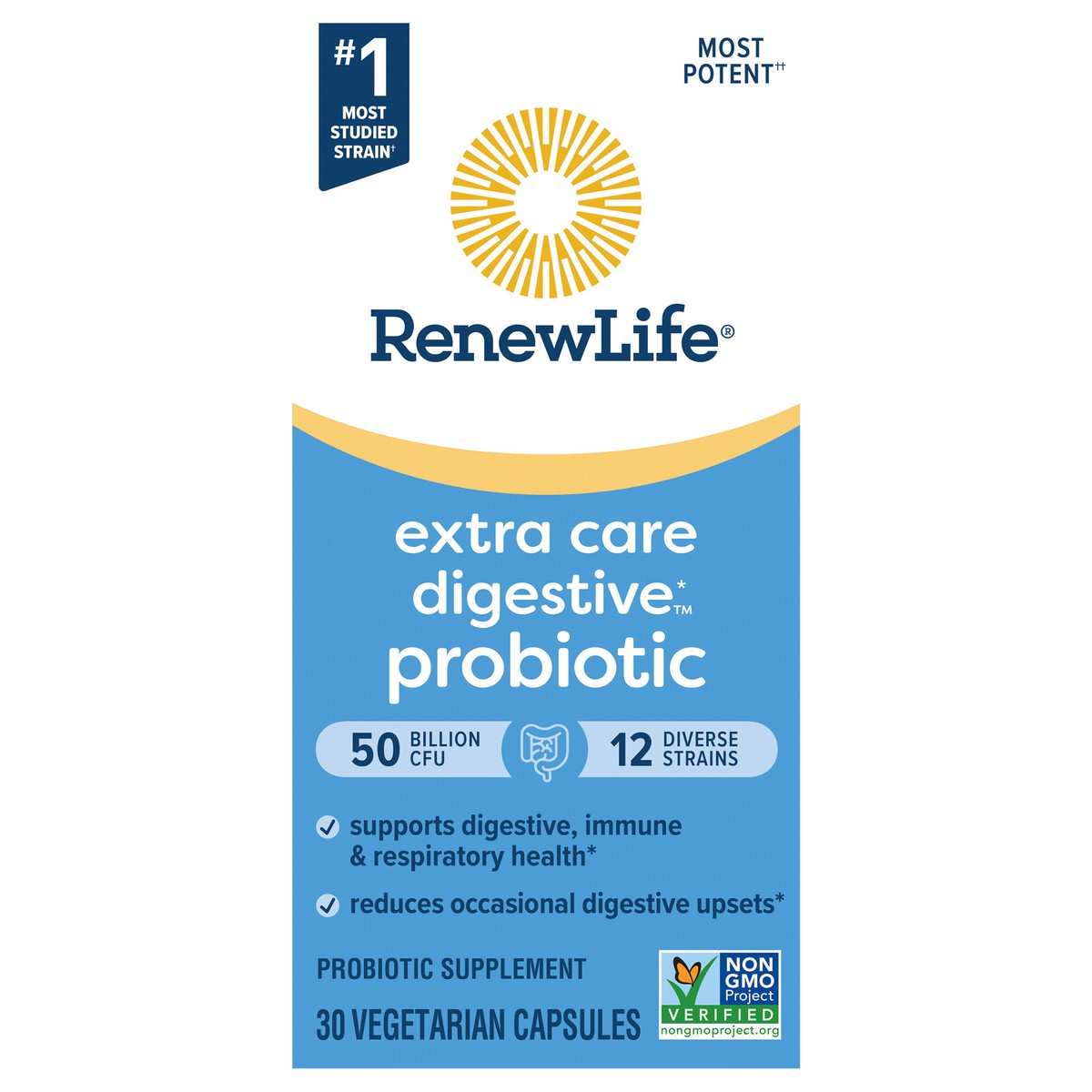 slide 1 of 5, Renew Life Extra Care Probiotic Capsules, 1 ct