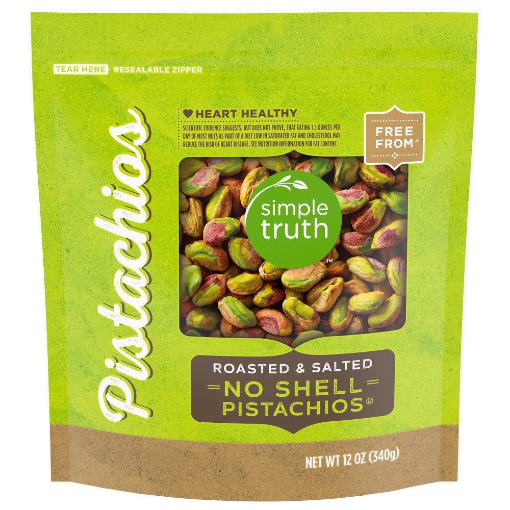 slide 3 of 3, Simple Truth Roasted & Salted No Shell Pistachios - 12 oz, 12 oz