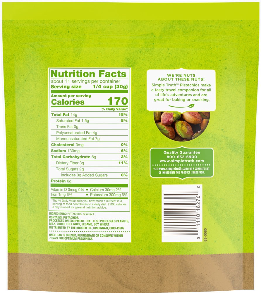 slide 2 of 3, Simple Truth Roasted & Salted No Shell Pistachios - 12 oz, 12 oz