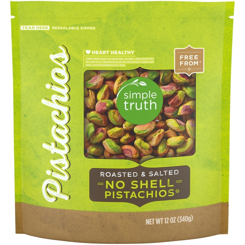 slide 1 of 1, Simple Truth Roasted & Salted No Shell Pistachios, 12 oz