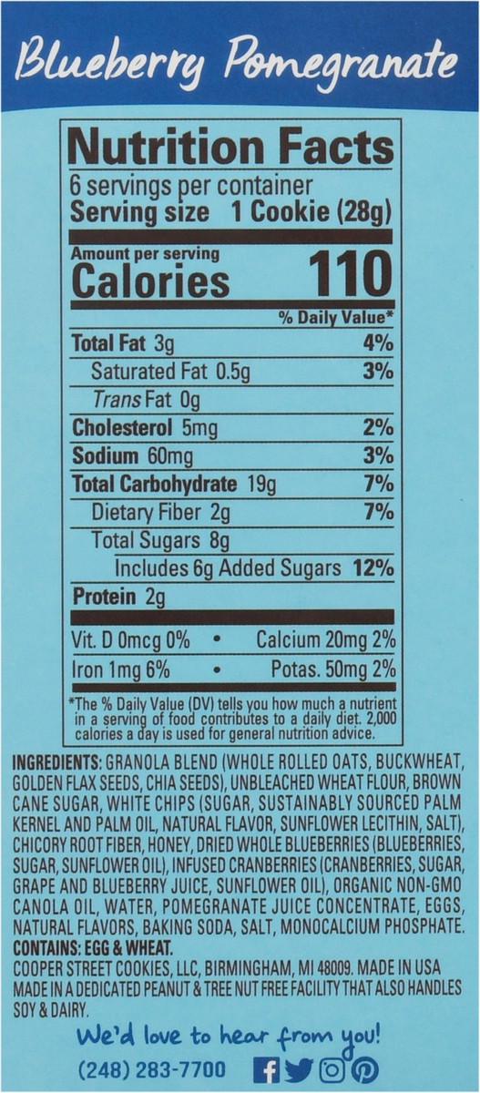 slide 6 of 9, Cooper Street Cookies Granola Blueberry PomegraNaturale, 6 oz