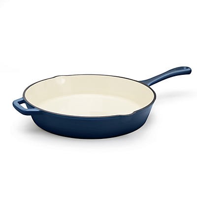 slide 1 of 1, Kitchen & Table by H-E-B Enameled Cast Iron Skillet - Ocean Blue, 12 ft