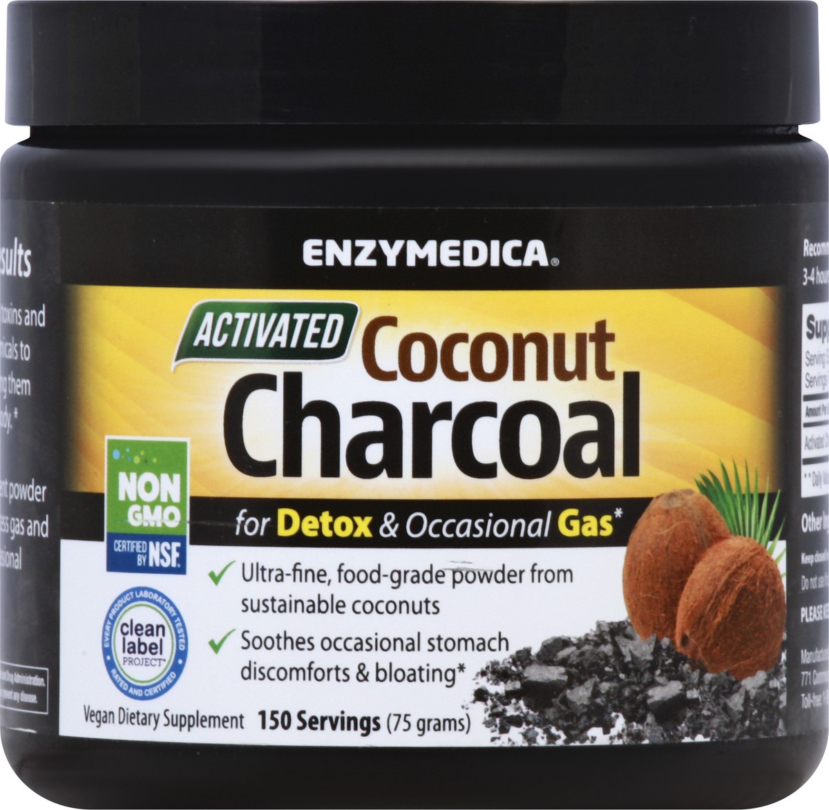 slide 7 of 9, Enzymedica Charcoal 75 gr, 75 gram