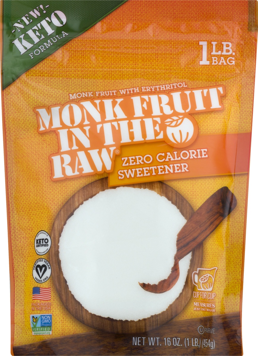 slide 9 of 10, Monk Fruit In The Raw Zero Calorie Sweetener, 16 oz