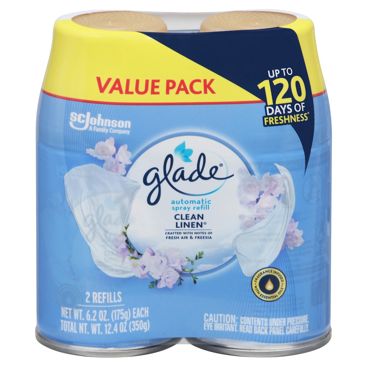 slide 1 of 1, Glade Automatic Spray Refills Clean Linen, 2 ct; 12.4 oz