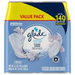 Glade Automatic Spray Refill, Air Freshener, Clean Linen, 2 Refills, 2 x 6.2 oz