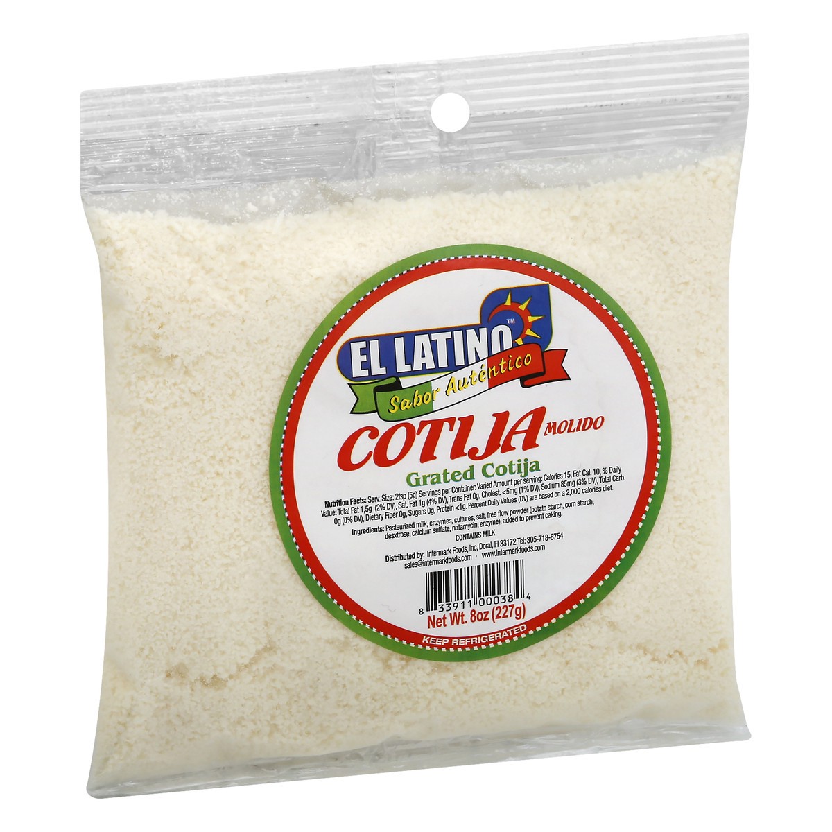 slide 3 of 9, El Latino Cotija Grated Cheese 8 oz, 8 oz