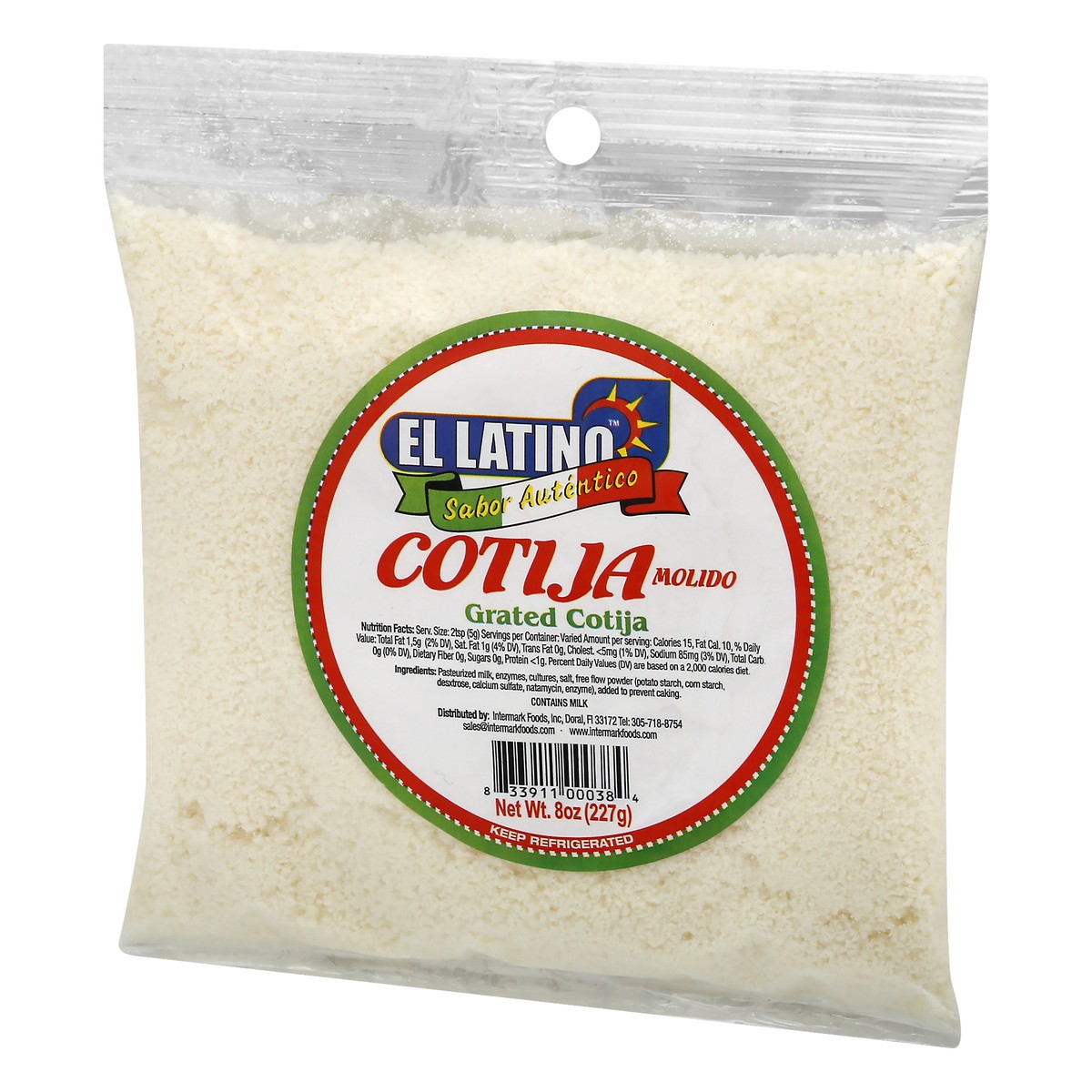 slide 2 of 9, El Latino Cotija Grated Cheese 8 oz, 8 oz
