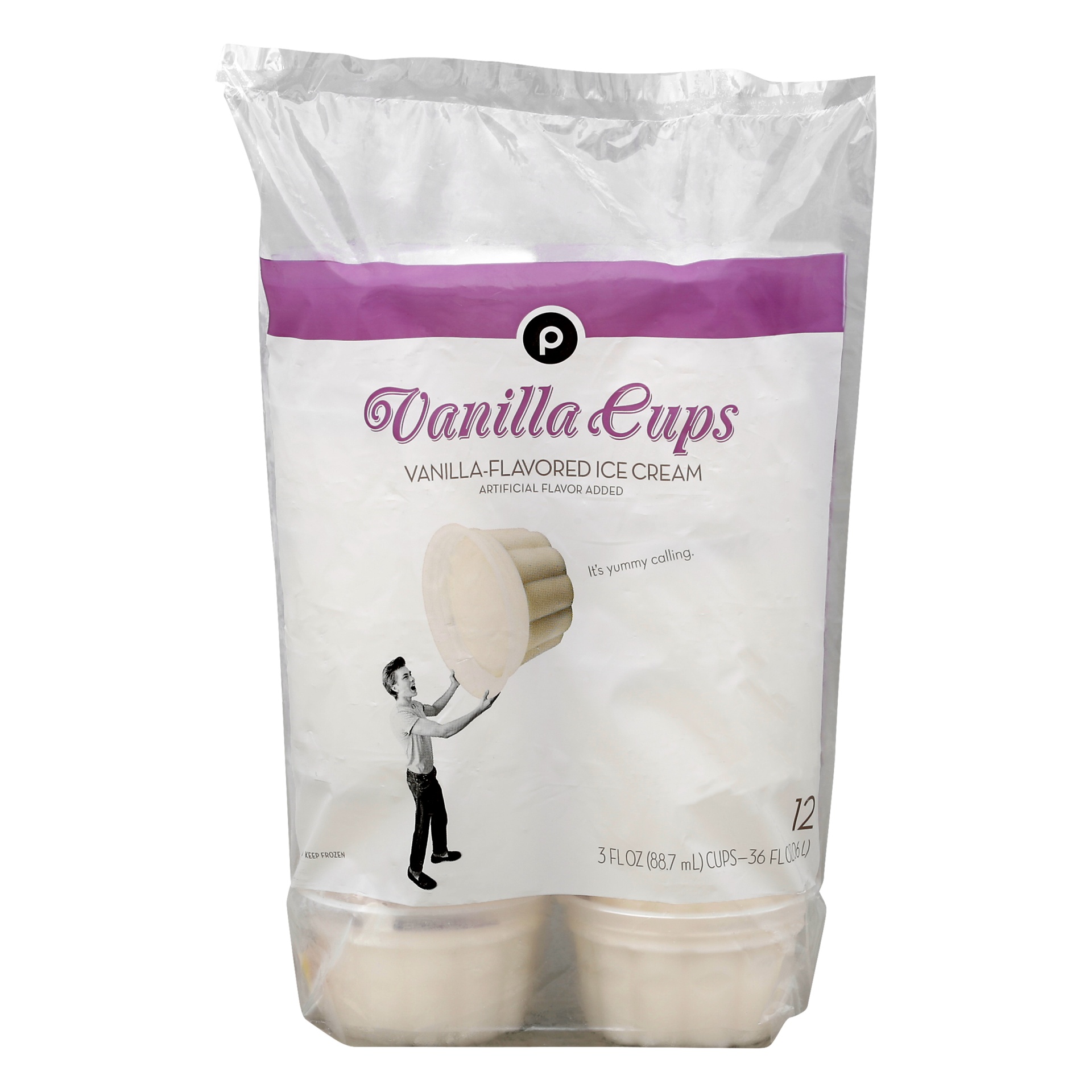 slide 1 of 1, Publix Vanilla Ice Cream Cups, 12 ct; 3 fl oz