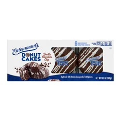 Entenmann''s Donut Cakes Double Chocolate Chip Cake, 6 packs, Chocolate Donuts, 10.9 oz Box