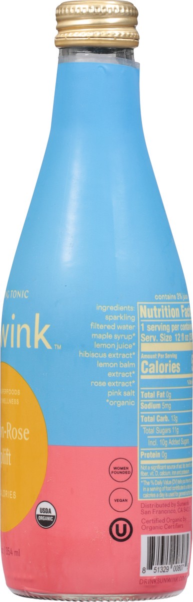 slide 8 of 14, Sunwink Lemon-Rose Uplift Sparkling Tonic - 12 fl oz, 12 fl oz