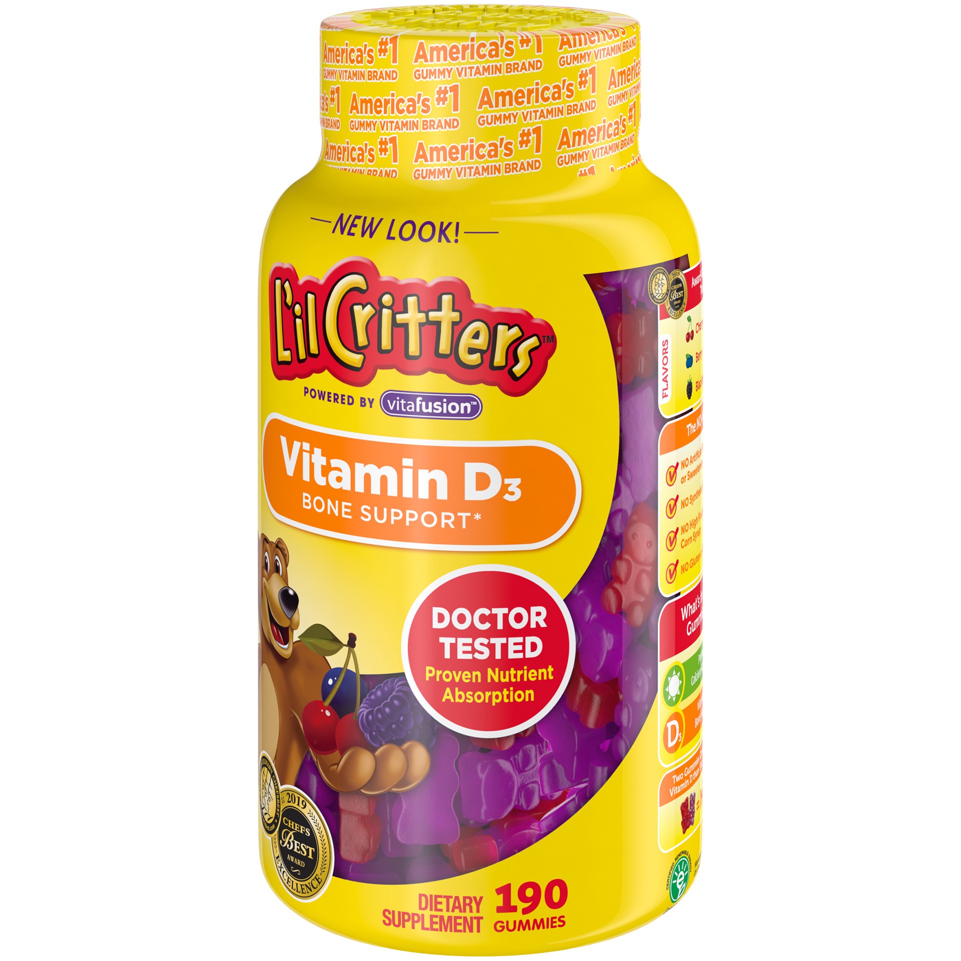 slide 3 of 5, L'il Critters Vitamin D3 190 Gummies, 190 ct