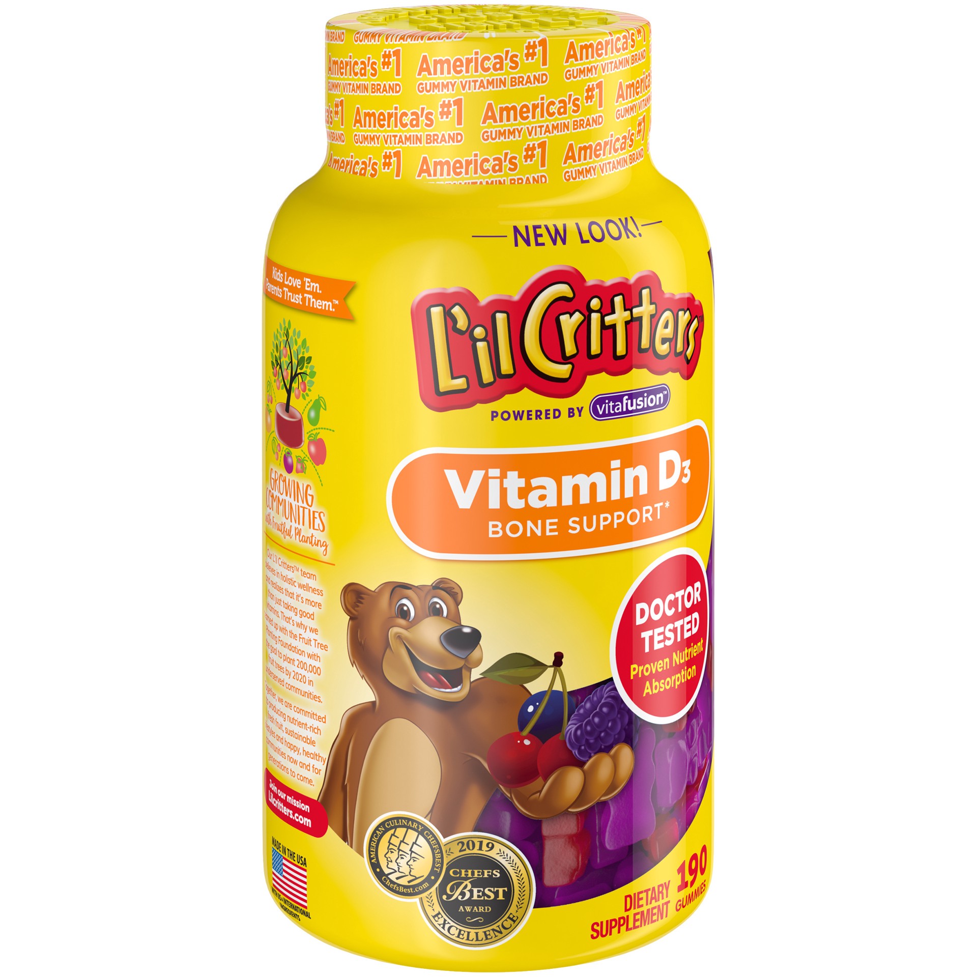 slide 4 of 5, L'il Critters Vitamin D3 190 Gummies, 190 ct