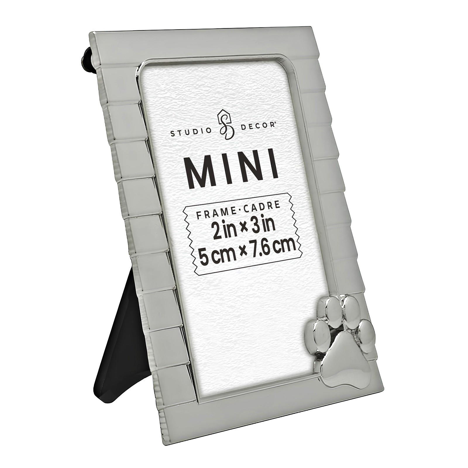 slide 2 of 3, Mini Silver Paw Frame By Studio Decor, 2 in x 3 in
