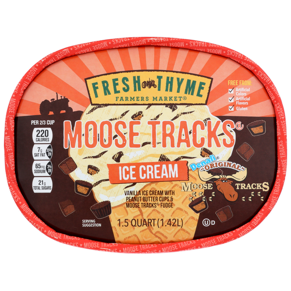 slide 1 of 1, Fresh Thyme Moose Tracks Ice Cream, 48 fl oz