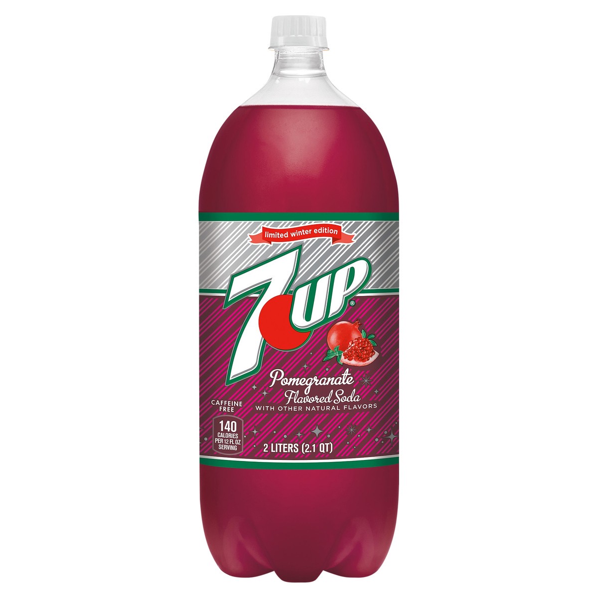 slide 3 of 12, 7UP Pomegranate Soda, 2 L bottle, 2 liter