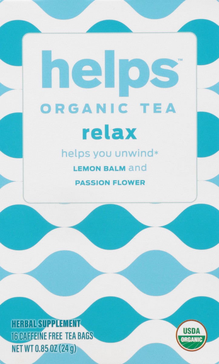 slide 7 of 9, Helps Organic Relax Caffeine Free Bags Tea - 16 ct, 0.85 oz