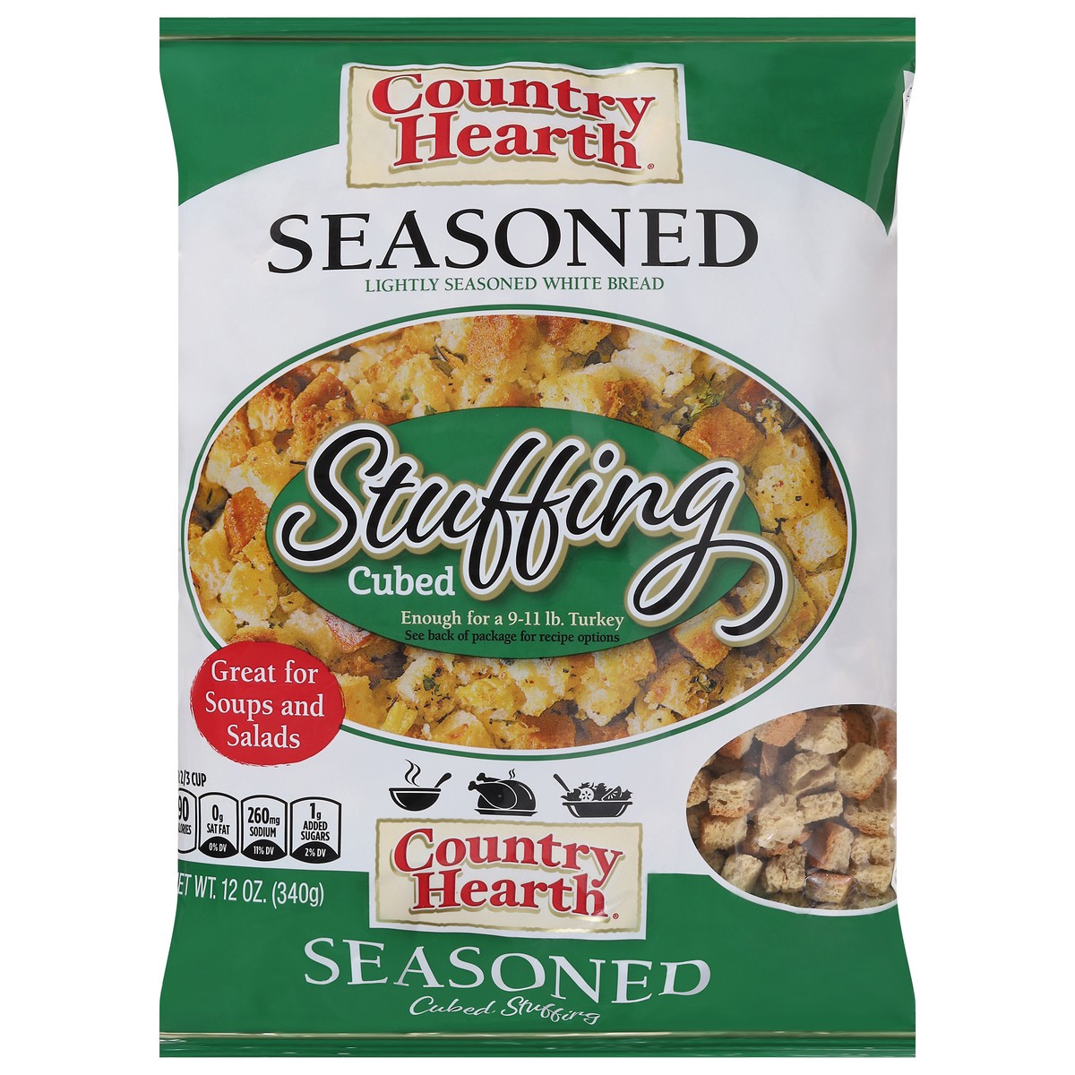 slide 8 of 14, Country Hearth Cubed Seasoned Stuffing - 12 oz, 12 oz