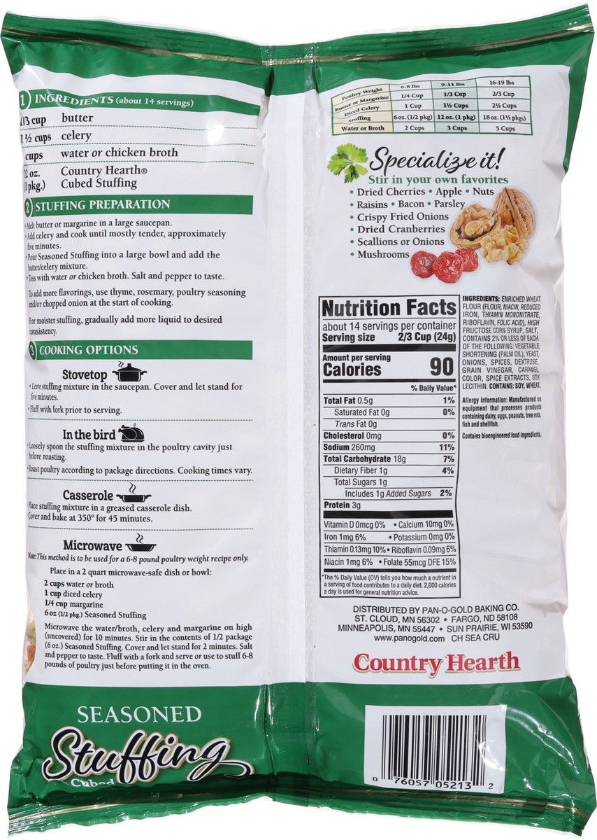 slide 4 of 14, Country Hearth Cubed Seasoned Stuffing - 12 oz, 12 oz