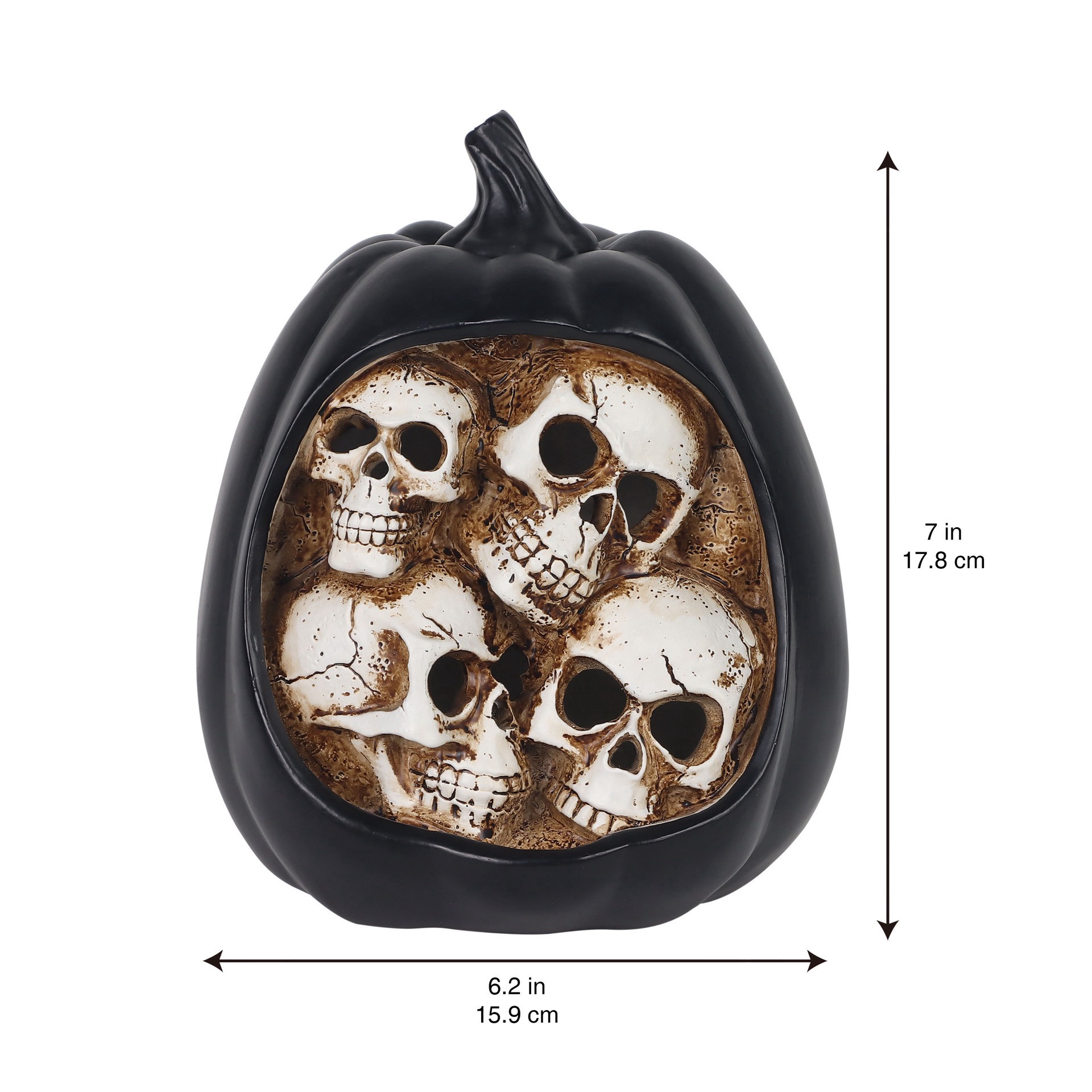 slide 3 of 6, 7" Skull Pumpkin Led Tabletop Accent By Ashland, 7 in