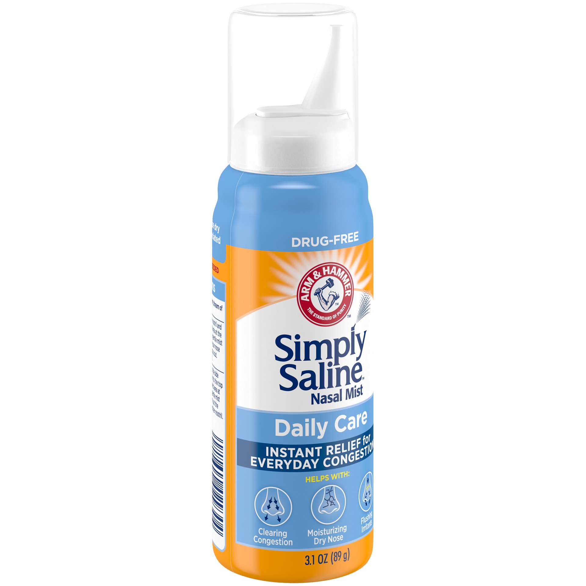 slide 4 of 5, ARM & HAMMER Simply Saline Drug Free Daily Care Nasal Mist 3.1 oz, 3 fl oz