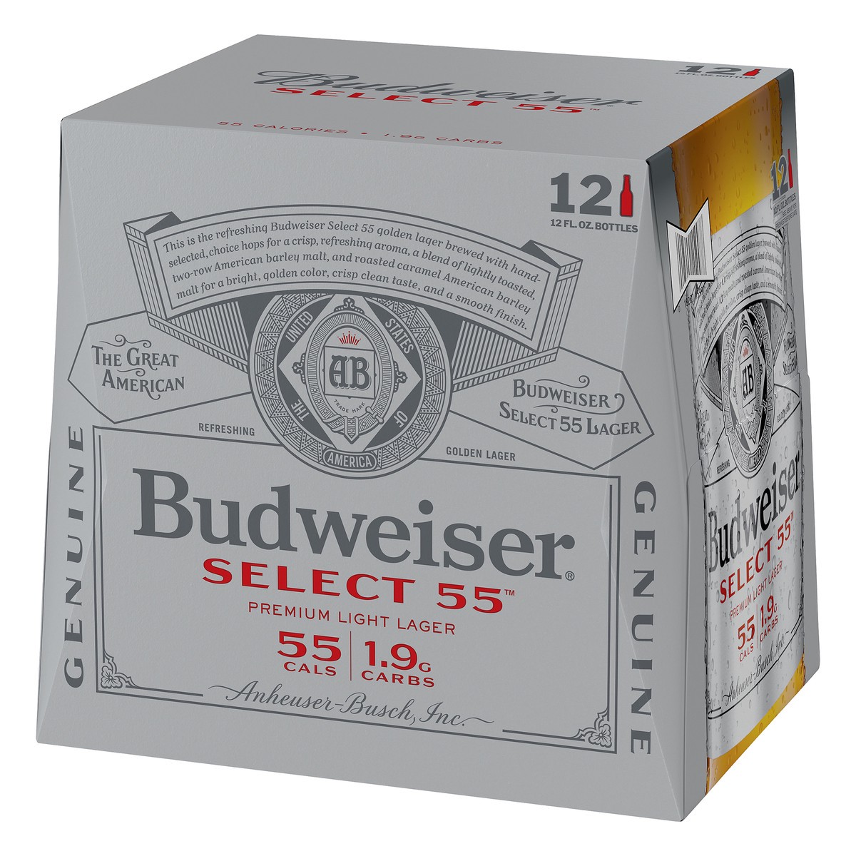 slide 3 of 9, Budweiser Select 55 Premium Light Lager Beer 12 ea, 12 ct; 12 oz