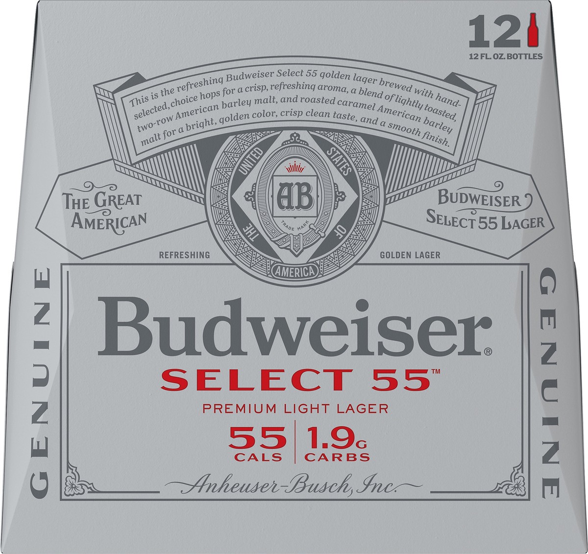 slide 2 of 9, Budweiser Select 55 Premium Light Lager Beer 12 ea, 12 ct; 12 oz