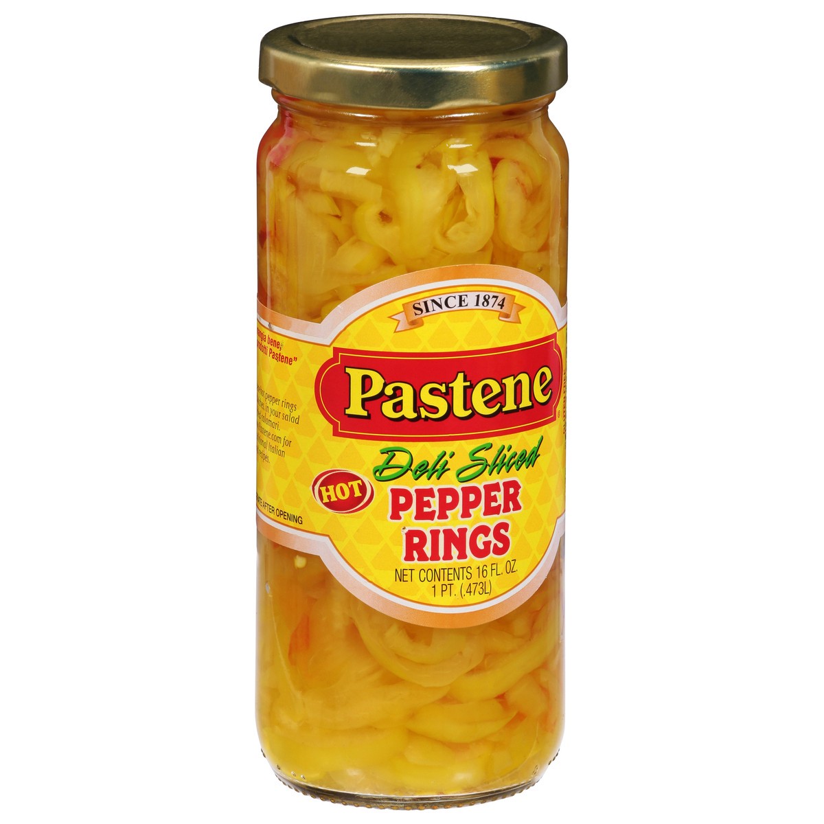 slide 5 of 9, Pastene Hot Deli Sliced Pepper Rings 16 fl oz, 16 fl oz