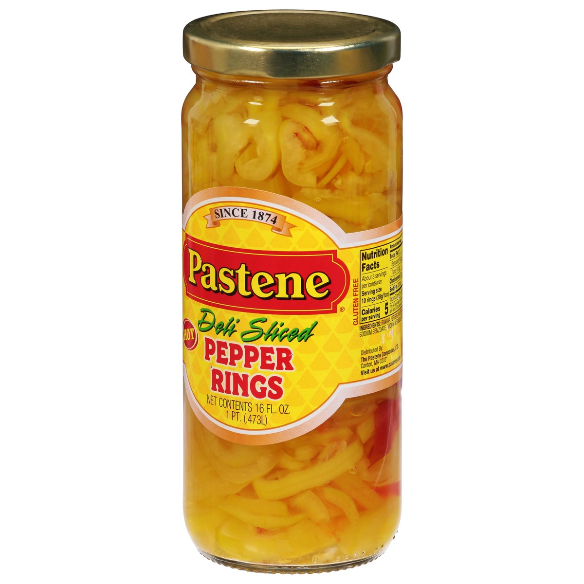 slide 7 of 9, Pastene Hot Deli Sliced Pepper Rings 16 fl oz, 16 fl oz