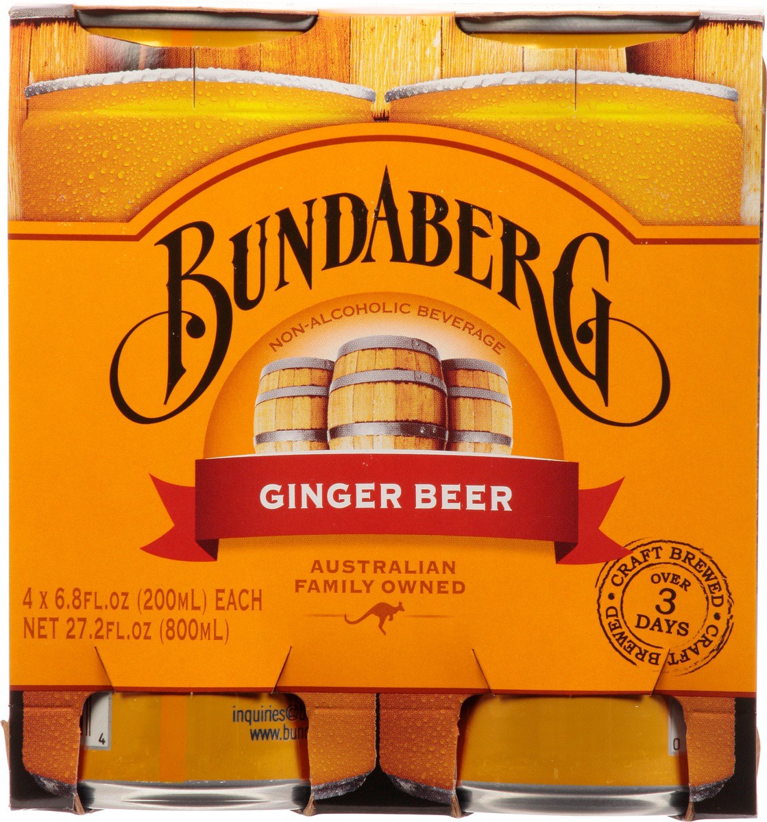 slide 3 of 9, Bundaberg Ginger Beer Mini Cans - 6.8 fl oz, 6.8 fl oz