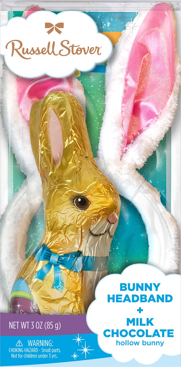 slide 2 of 3, RUSSELL STOVER Easter Bunny Headband with Milk Chocolate Easter Bunny, 3 oz., 3 oz