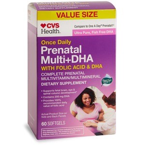 slide 1 of 1, Cvs Health Once Daily Complete Prenatal With Dha & Folic Acid, 60 Ct, 60 ct