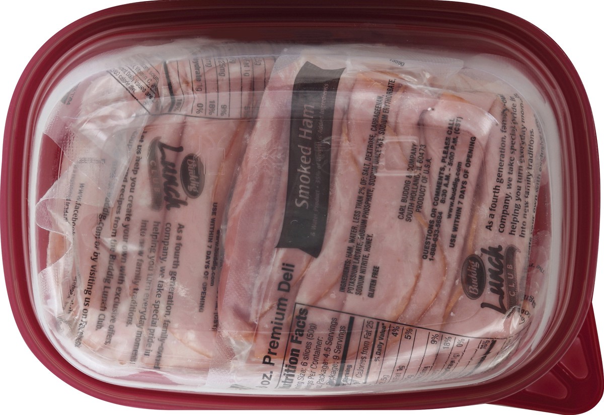 slide 6 of 6, Buddig Premium Deli Smoked Ham Lunch Meat 2 - 8 oz Packs, 2 ct