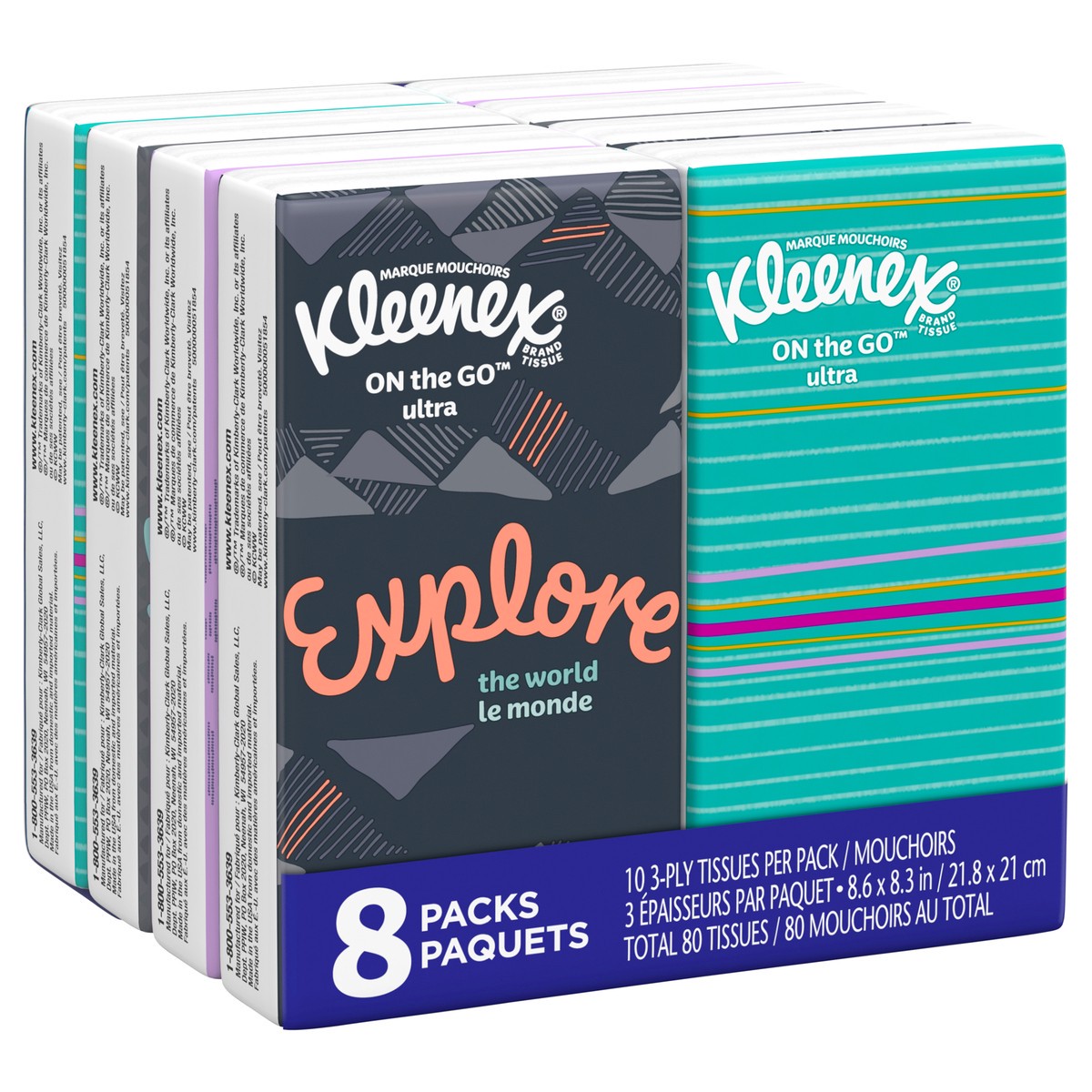 slide 8 of 9, Kleenex On-the-Go 3-Ply Facial Tissue - 8 ct, 8 ct