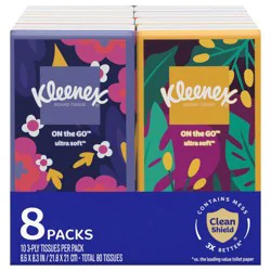 Kleenex On-The-Go Facial Tissues, 24 On-The-Go Packs, 10 Tissues per Box, 3-Ply (240 Total Tissues)
