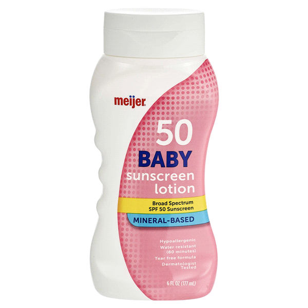 slide 1 of 1, Meijer Baby SPF 50 Sunscreen Lotion, 6 fl oz