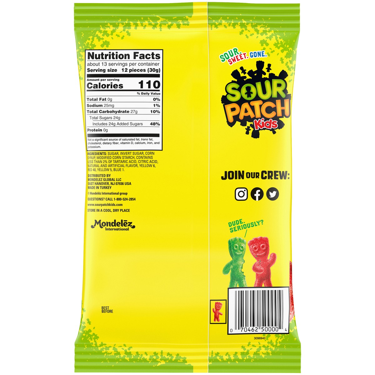 slide 9 of 9, SOUR PATCH KIDS Candy, Original Flavor, 1 Bag (14 oz.), 14 oz