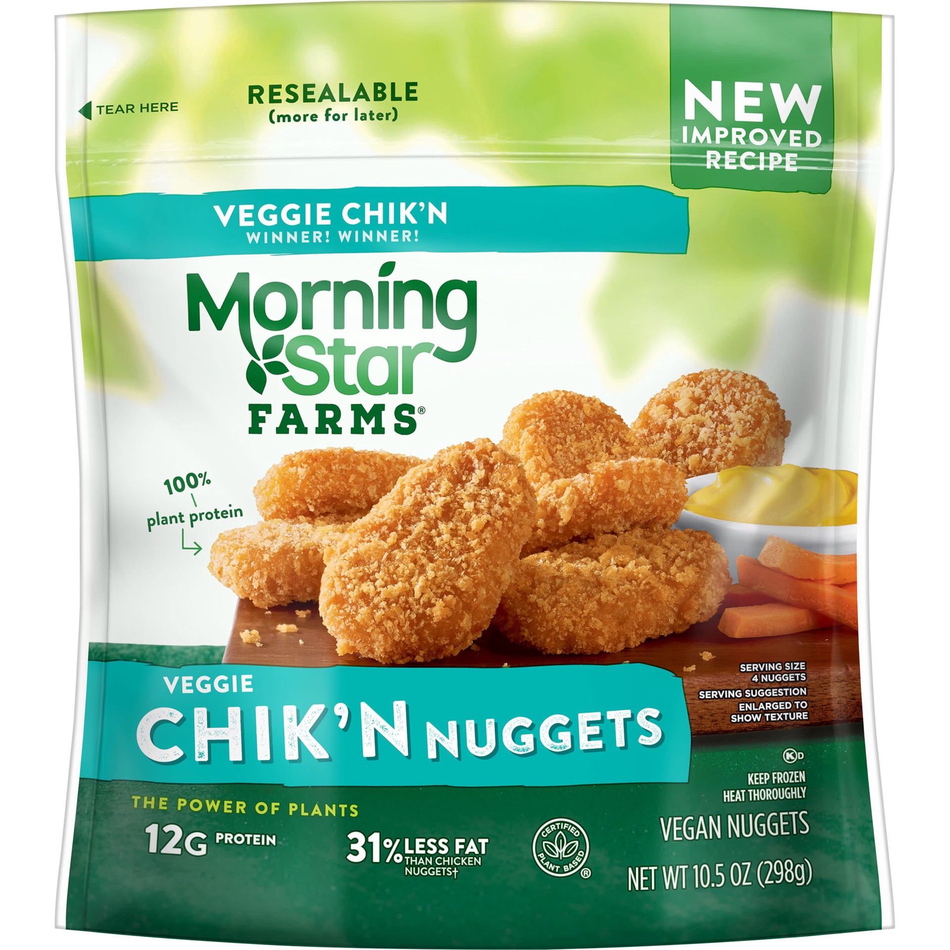 slide 1 of 5, MorningStar Farms Meatless Chicken Nuggets, Original, 10.5 oz, Frozen, 10.5 oz