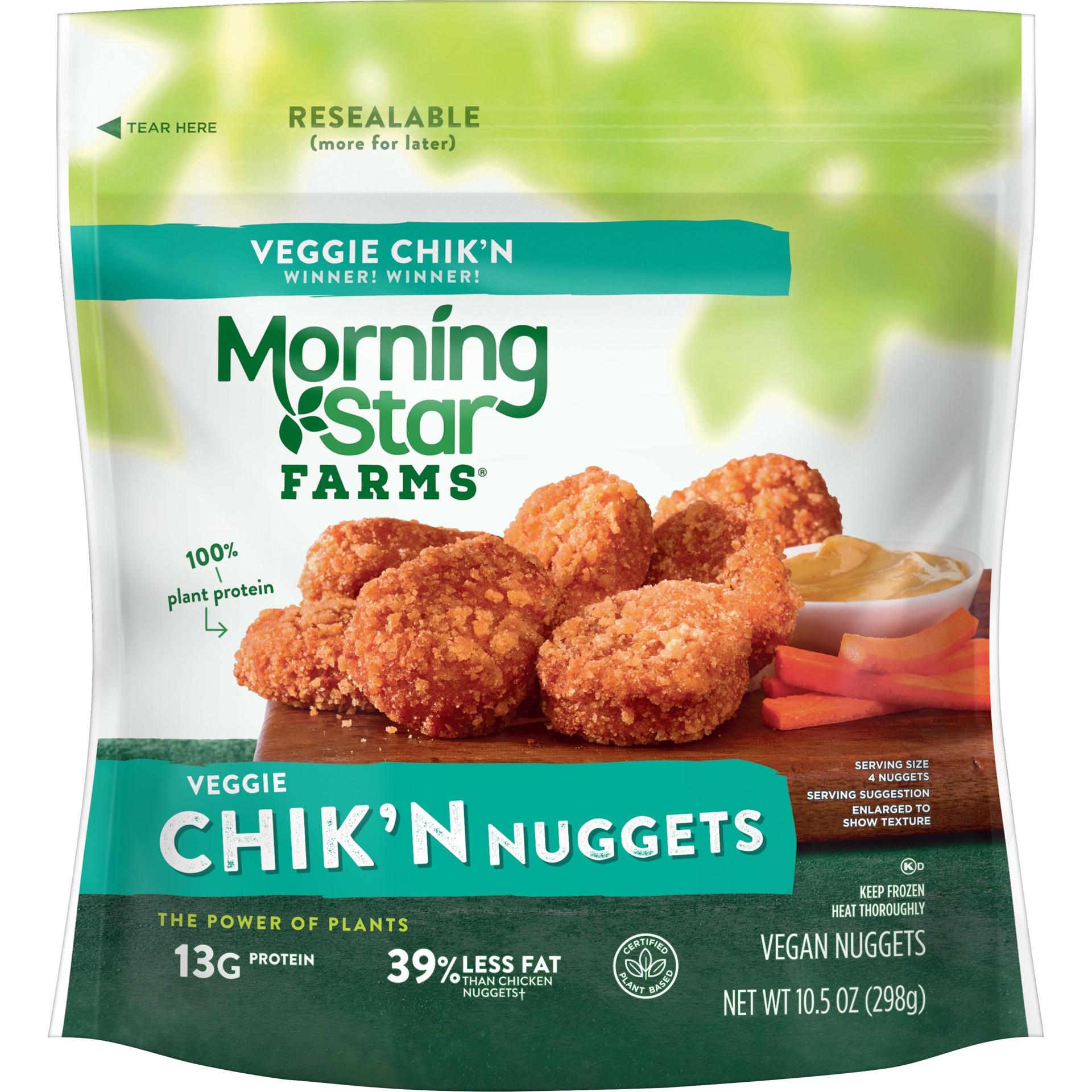 slide 5 of 5, MorningStar Farms Meatless Chicken Nuggets, Plant Based Protein Vegan Meat, Original, 10.5 oz