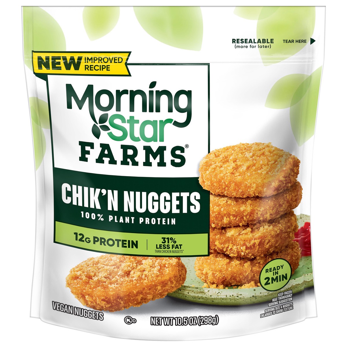 slide 1 of 5, MorningStar Farms Plant Based Chik'n Nuggets, Vegan Meat, 10.5oz, 10.5 oz