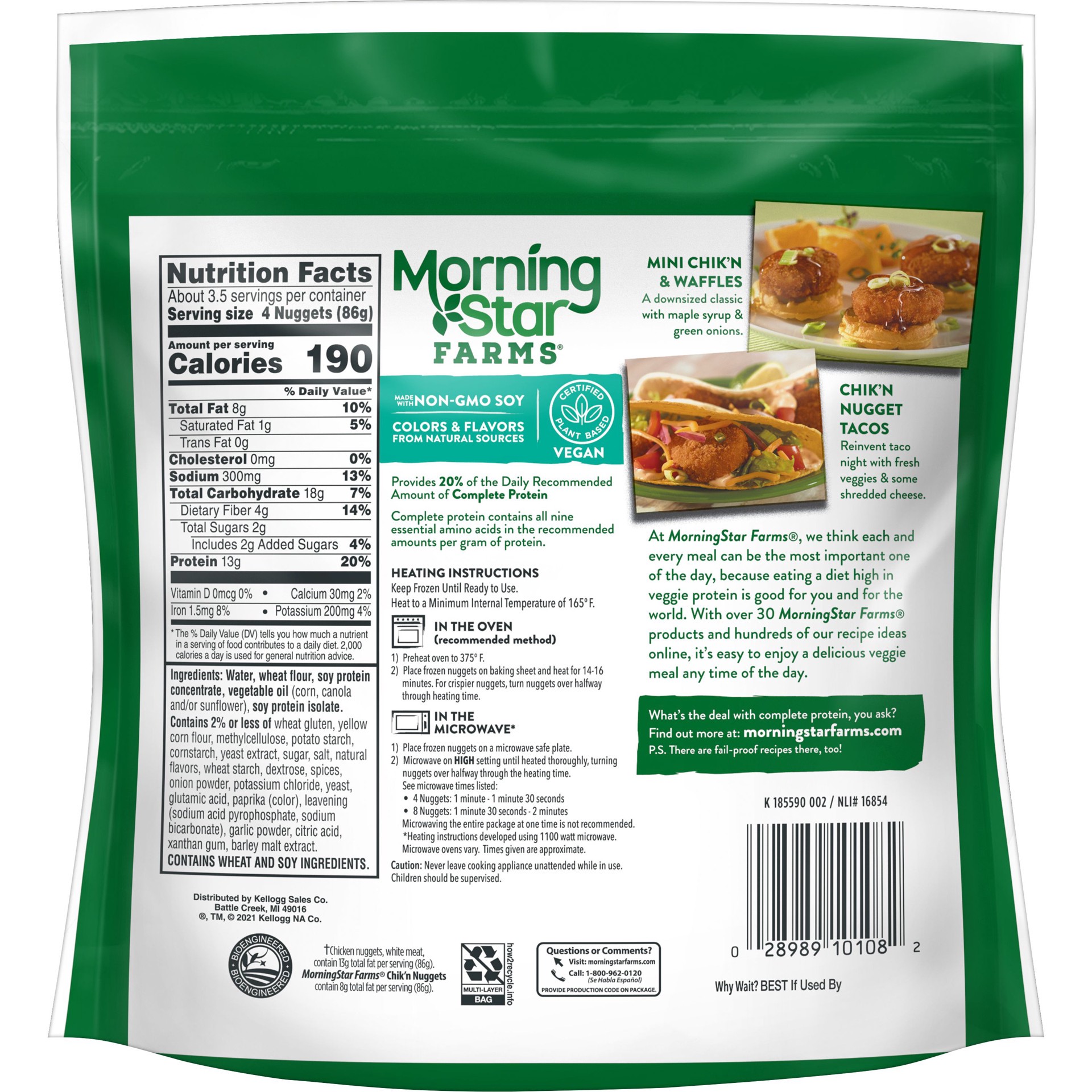 slide 3 of 5, MorningStar Farms Meatless Chicken Nuggets, Plant Based Protein Vegan Meat, Original, 10.5 oz