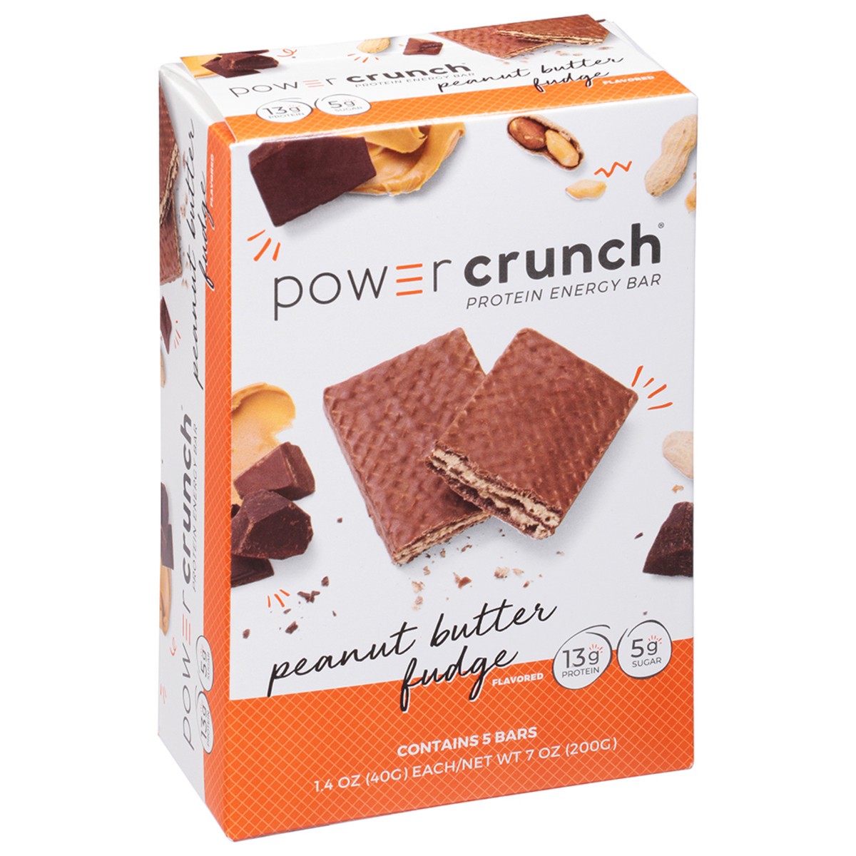 slide 7 of 9, Power Crunch Peanut Butter Fudge Flavored Protein Energy Bar 5 - 1.4 oz Bars, 5 ct