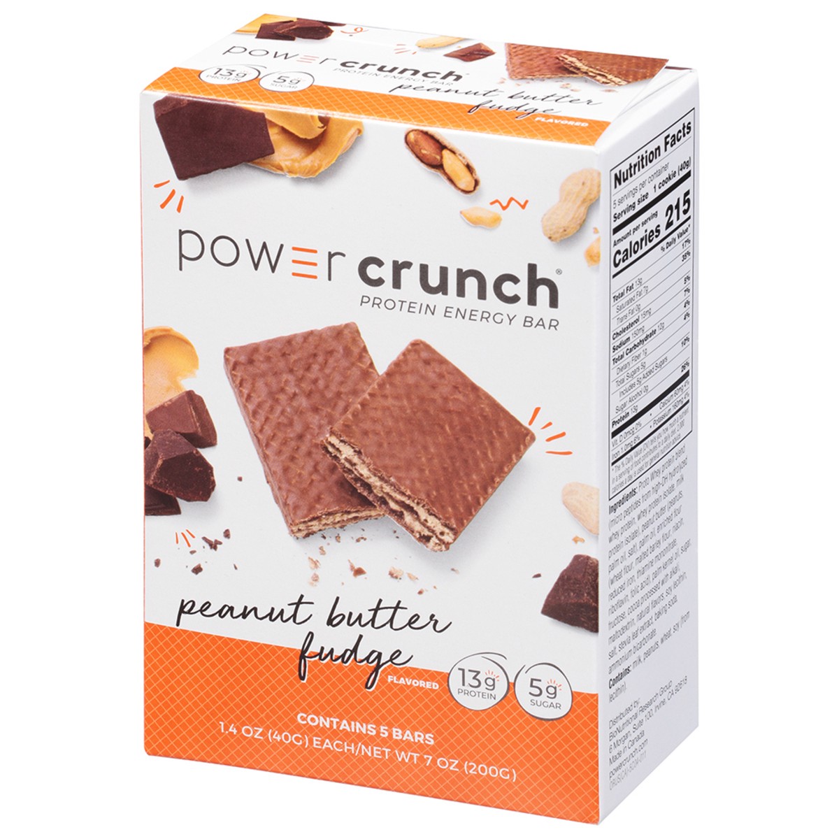 slide 9 of 9, Power Crunch Peanut Butter Fudge Flavored Protein Energy Bar 5 - 1.4 oz Bars, 5 ct