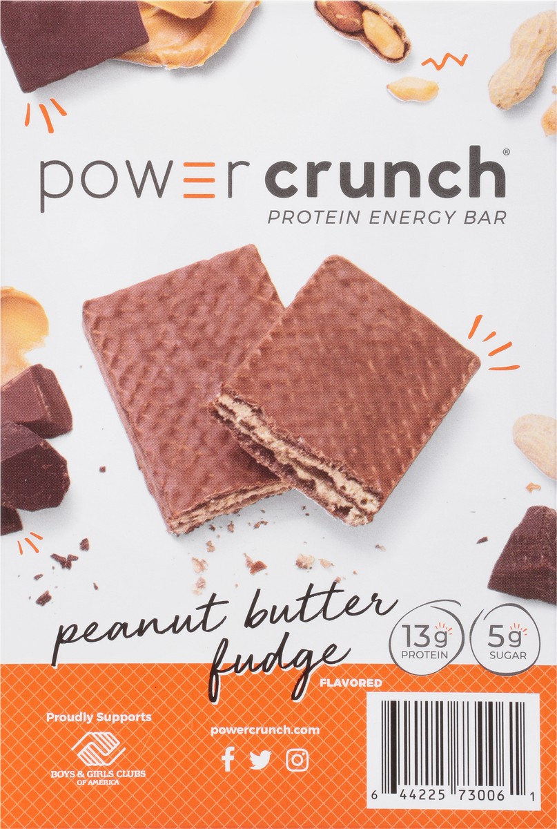 slide 6 of 9, Power Crunch Peanut Butter Fudge Flavored Protein Energy Bar 5 - 1.4 oz Bars, 5 ct