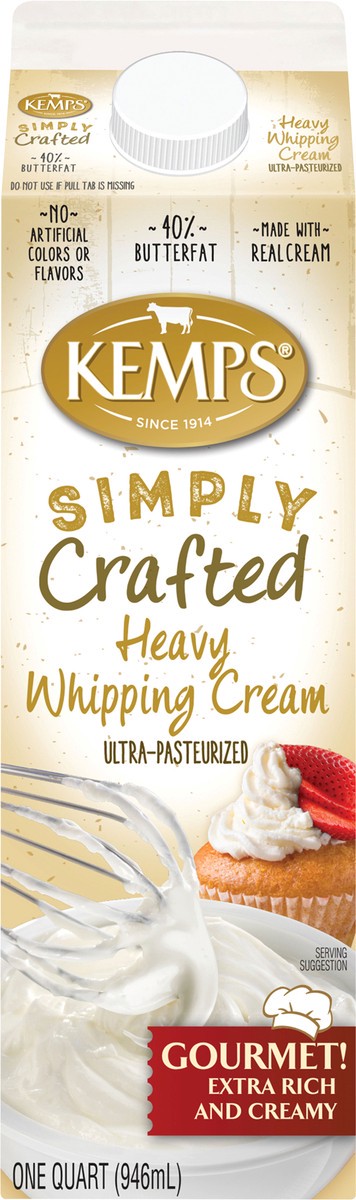 slide 2 of 2, Kemps Simply Crafted Heavy Whipping Cream 1 qt, 